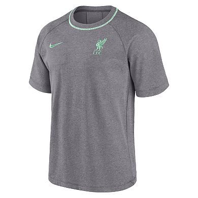 Men's Nike Heather Charcoal Liverpool Travel Raglan T-Shirt