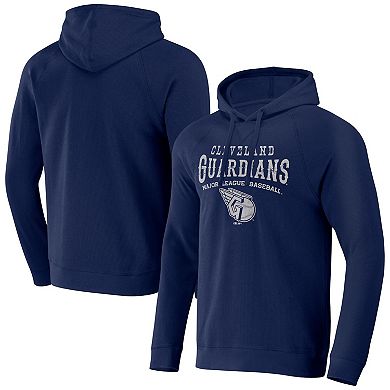 Men's Darius Rucker Collection by Fanatics  Navy Cleveland Guardians Waffle-Knit Raglan Pullover Hoodie