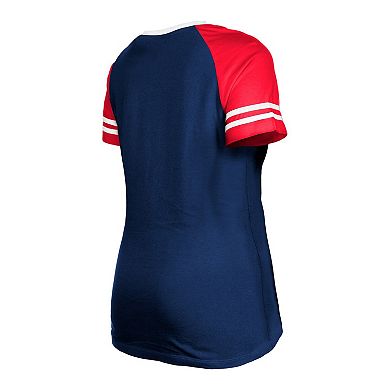 Women's New Era  Navy New England Patriots Raglan Lace-Up T-Shirt