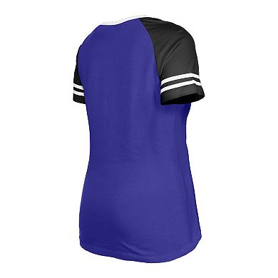 Women's New Era  Purple Baltimore Ravens Raglan Lace-Up T-Shirt