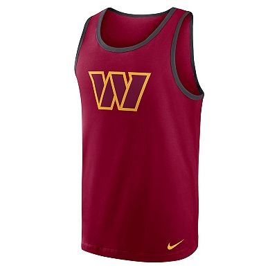 Men's Nike Burgundy Washington Commanders Tri-Blend Tank Top