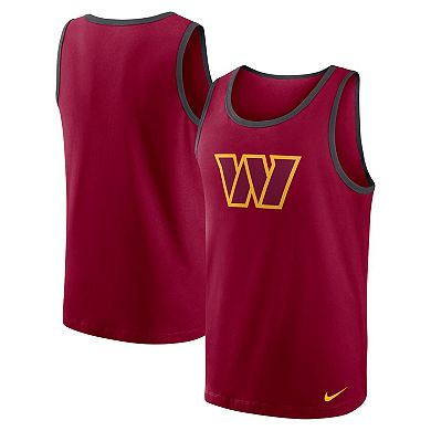 Men's Nike Burgundy Washington Commanders Tri-Blend Tank Top