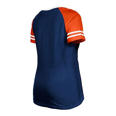 Women's New Era  Navy Chicago Bears Raglan Lace-Up T-Shirt