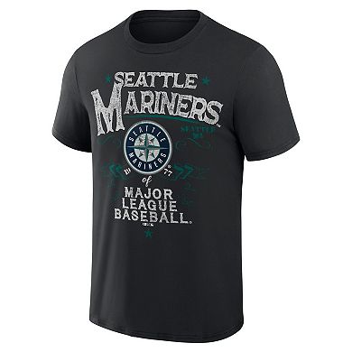 Men's Darius Rucker Collection by Fanatics  Black Seattle Mariners Beach Splatter T-Shirt