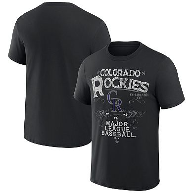 Men's Darius Rucker Collection by Fanatics  Black Colorado Rockies Beach Splatter T-Shirt