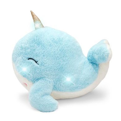 Merchsource Cozy Friends™ 12" Glow Brights Narwhal Plush with LED Lights and Sound Effects