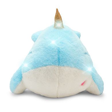 Merchsource Cozy Friends™ 12" Glow Brights Narwhal Plush with LED Lights and Sound Effects