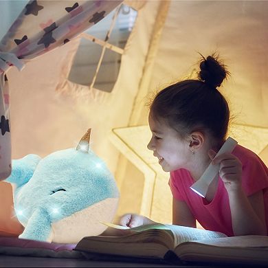 Merchsource Cozy Friends™ 12" Glow Brights Narwhal Plush with LED Lights and Sound Effects