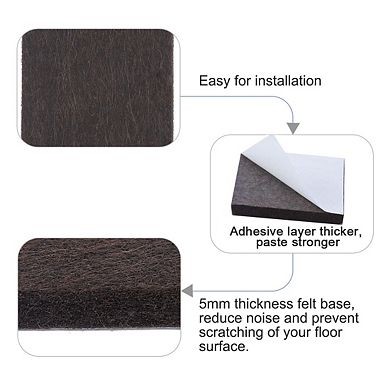 Felt Furniture Pads Square 1" Self Adhesive Anti-scratch Floor Protector 60pcs
