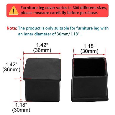 Chair Leg Caps Furniture Feet Slider Floor Protector 8pcs 1.18"x1.18"