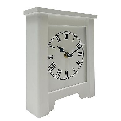 White MDF Clock Table Decor