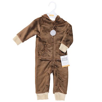 Hudson Baby Infant Boy Plush Jumpsuits, Brown Moose