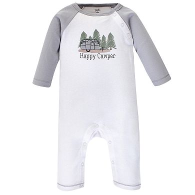Touched by Nature Baby Boy Organic Cotton Coveralls 3pk, Happy Camper