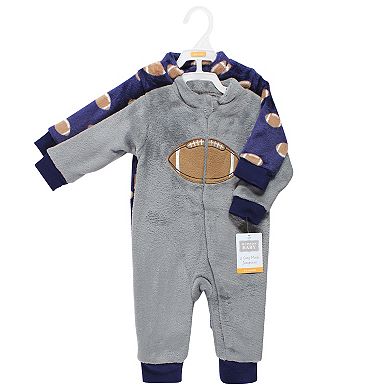 Hudson Baby Infant Boy Fleece Jumpsuits, Coveralls, and Playsuits, Football