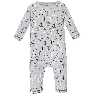 Touched by Nature Baby Organic Cotton Coveralls 3pk, Blue Whale