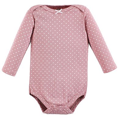 Hudson Baby Infant Girl Cotton Long-Sleeve Bodysuits, Girls World 7-Pack