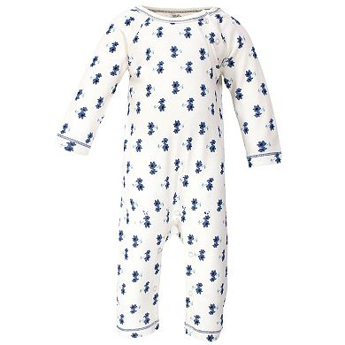 Touched by Nature Baby Girl Organic Cotton Coveralls 3pk, Garden Floral