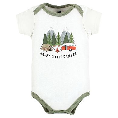 Hudson Baby Unisex Baby Cotton Bodysuits, Little Camper