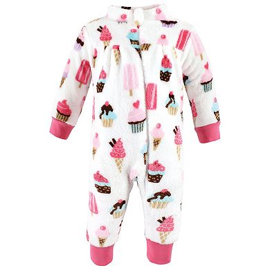 Hudson Baby Toddler Girls Plush Jumpsuits, Ice Cream
