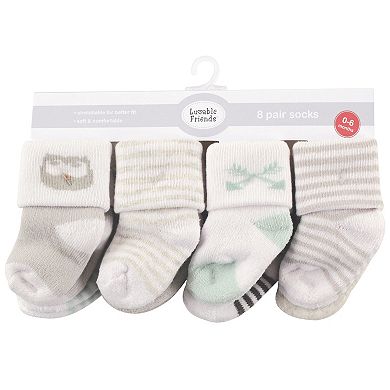 Luvable Friends Baby Unisex Newborn and Baby Terry Socks, Owl