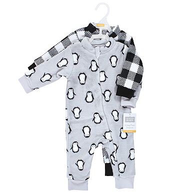 Hudson Baby Unisex Toddler Plush Jumpsuits, Gray Penguin