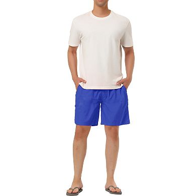 Men's Solid Color Drawstring Waist Surfing Mesh Lining Beach Board Shorts