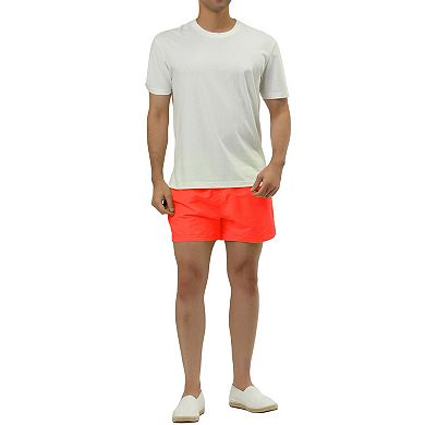 Men's Summer Solid Color Mesh Lining Swimming Board Shorts