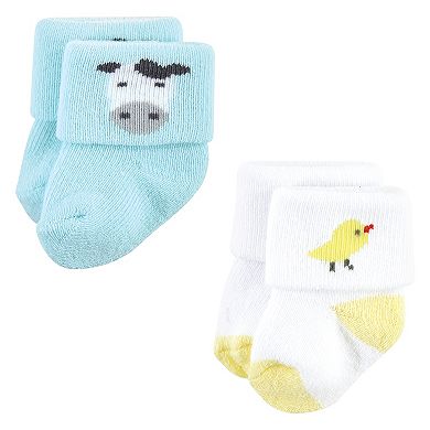 Hudson Baby Unisex Baby Cotton Rich Newborn and Terry Socks, Farm 12-Pack