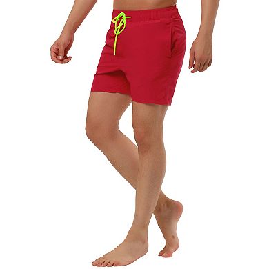 Men's Summer Casual Elastic Waistband Drawstring Mesh Lining Swimwear Shorts