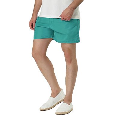 Men's Summer Elastic Waistband Mesh Lining Beach Swim Shorts