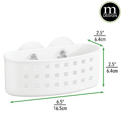 mDesign Plastic Suction Shower Caddy Storage Basket - Soap/Sponge Holder