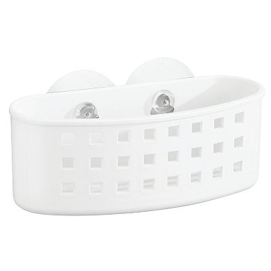 mDesign Plastic Suction Shower Caddy Storage Basket - Soap/Sponge Holder