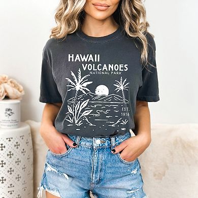 Hawaii Volcanoes Garment Dyed Tees