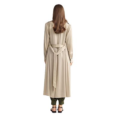 LILYSILK Sand-washed Pocket Trench Dress for Women