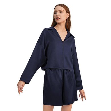 LILYSILK Osmanthus Silk Pullover Pajama Short Set for Women