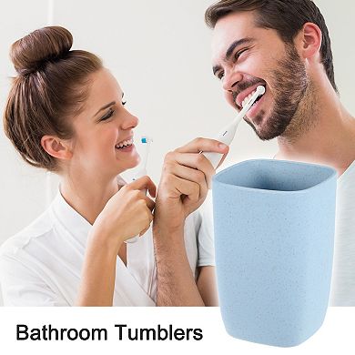 Square Shape Bathroom Kitchen Toothbrush Tumblers PP Cup 4.09"x2.76"