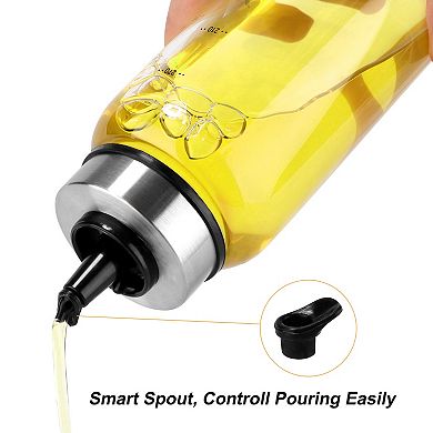Olive Oil Dispenser Bottle, Drip-Free Spout with ml Marks for Kitchen 300ML