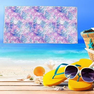 1 Pcs Soft Absorbent Beach Towel Classic Design for Beach Purple 59"x30"
