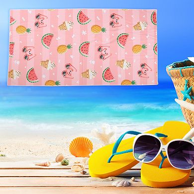 Soft Beach Towel Watermelon Pattern Classic Design for Beach Pink 55"x28"