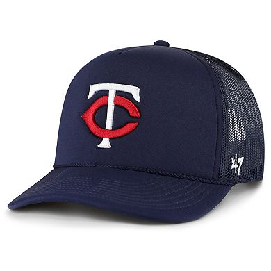 Men's '47 Navy Minnesota Twins Foam Logo Trucker Snapback Hat