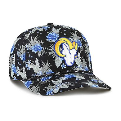 Men's '47  Black Los Angeles Rams Dark Tropic Hitch Adjustable Hat