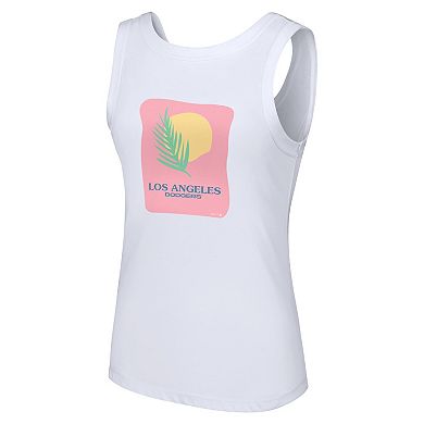 Women's Lusso Style  White Los Angeles Dodgers Lindy Tank Top