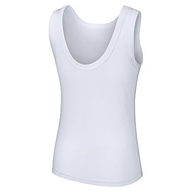 Women's Lusso Style  White Los Angeles Dodgers Lindy Tank Top
