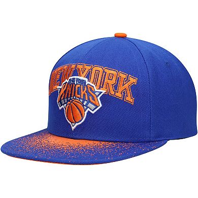 Men's Mitchell & Ness Blue New York Knicks Hardwood Classics Energy Re-Take Speckle Brim Snapback Hat
