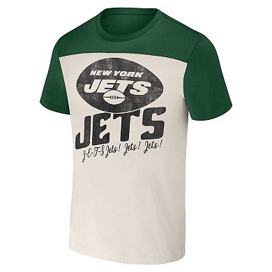Men's NFL x Darius Rucker Collection by Fanatics Cream New York Jets Colorblocked T-Shirt