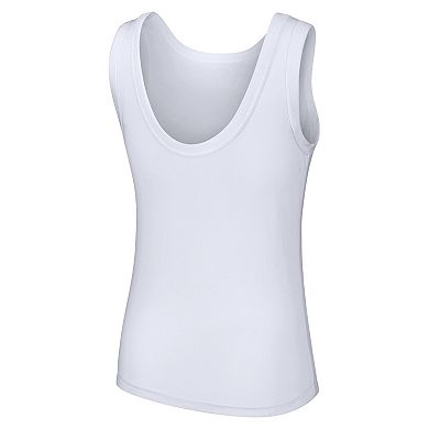 Women's Lusso Style  White Chicago Cubs Lindy Tank Top