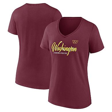 Women's Fanatics Branded Burgundy Washington Commanders Shine Time V-Neck T-Shirt