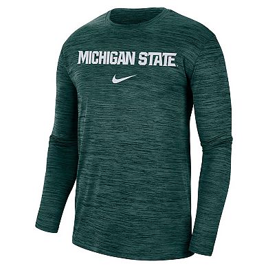 Men's Nike Green Michigan State Spartans Team Velocity Performance Long Sleeve T-Shirt