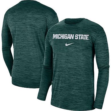 Men's Nike Green Michigan State Spartans Team Velocity Performance Long Sleeve T-Shirt