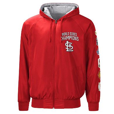 Men's G-III Sports by Carl Banks Red/Gray St. Louis Cardinals Southpaw Reversible Raglan Hooded Full-Zip Jacket